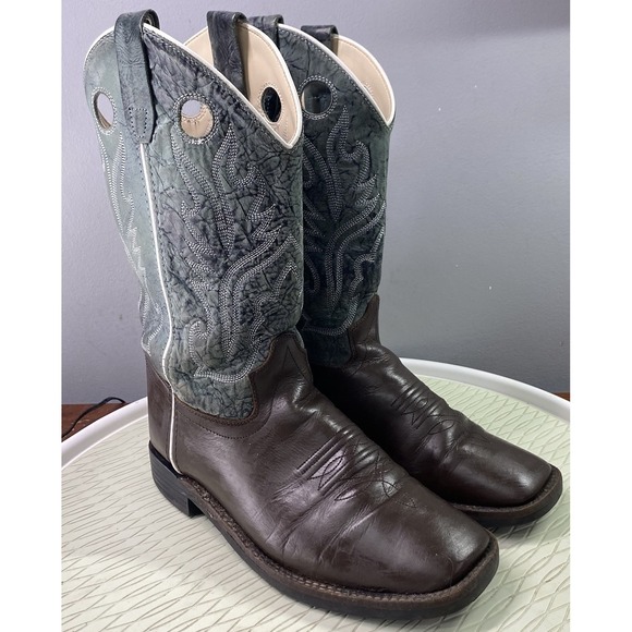 Old West Shoes - OLD WEST Women/Youth Leather Western Cowgirl Boots Cowboy Brown&Green Sz.6 D